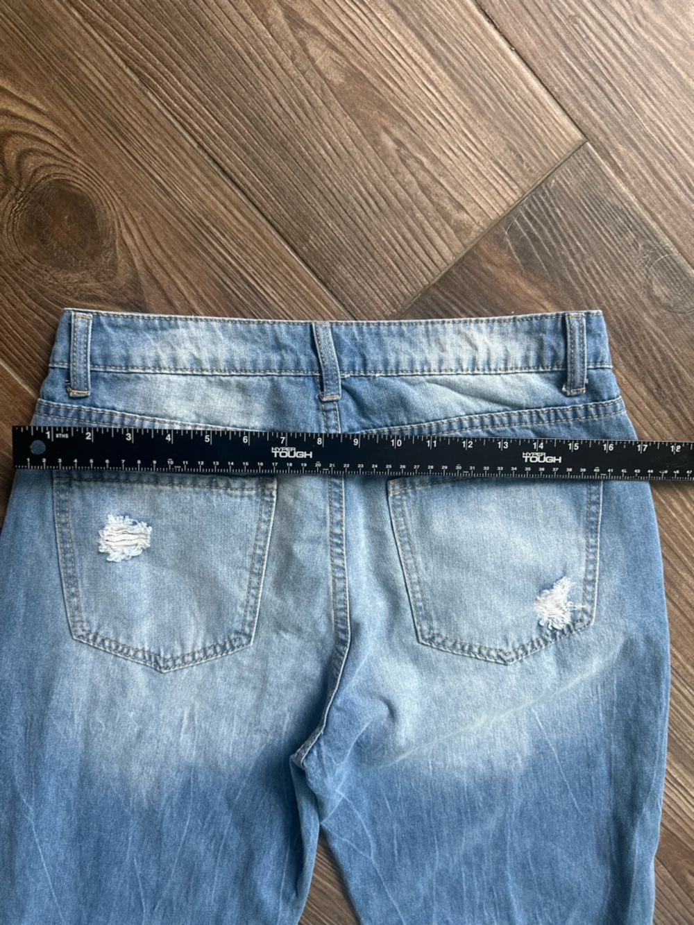 Light Blue Distressed Wide-Leg High-Rise Jeans for Women - Picture 9 of 13